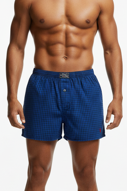 Boxer tejido Polo Ralph Lauren 🏇🏼 Tela algodón con patrón de cuadros en azul y negro Talla M