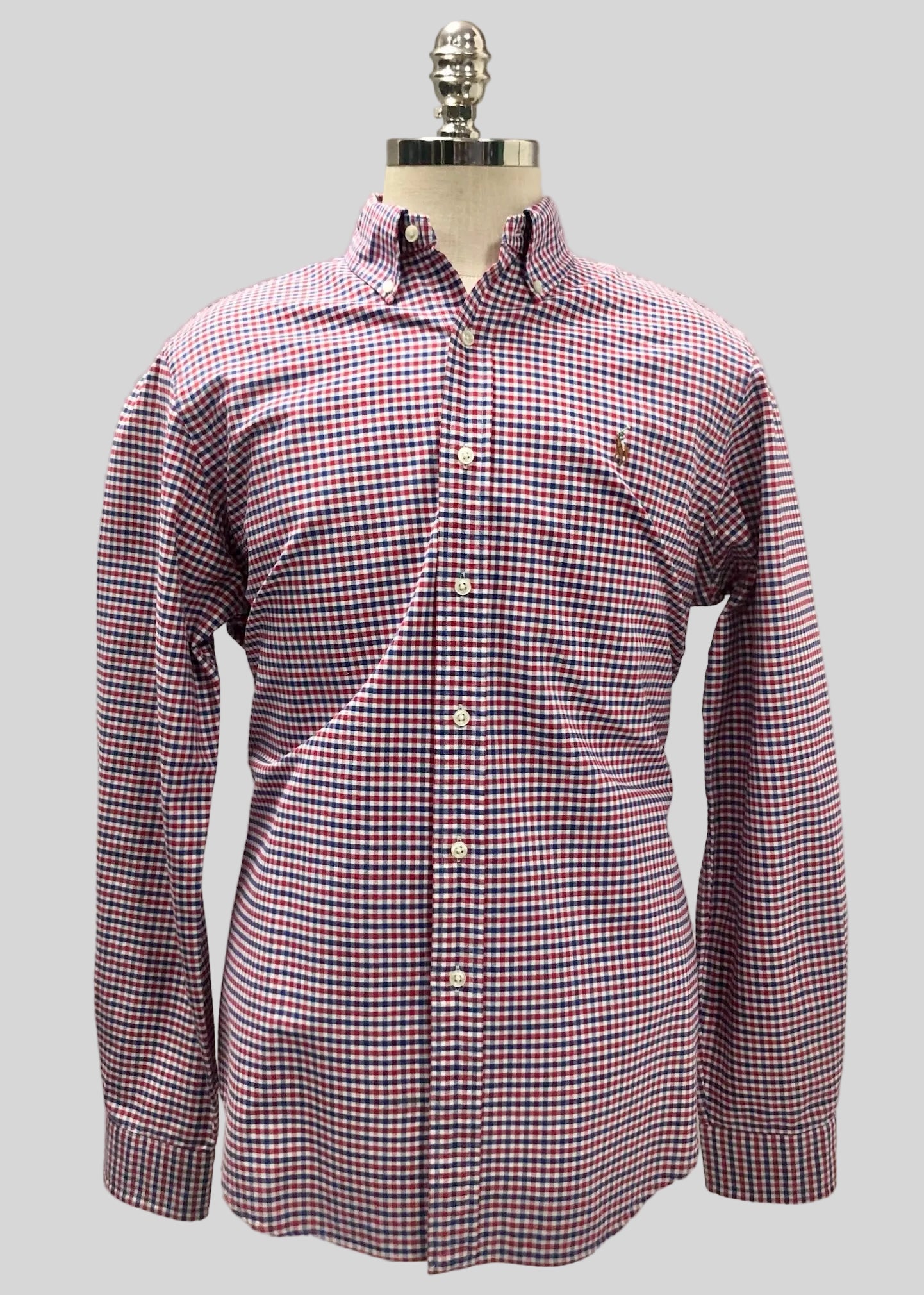 Camisa Polo Ralph Lauren 🏇🏼 Oxford de cuadros gingham rojo, azul y blanco Talla L Entalle Regular