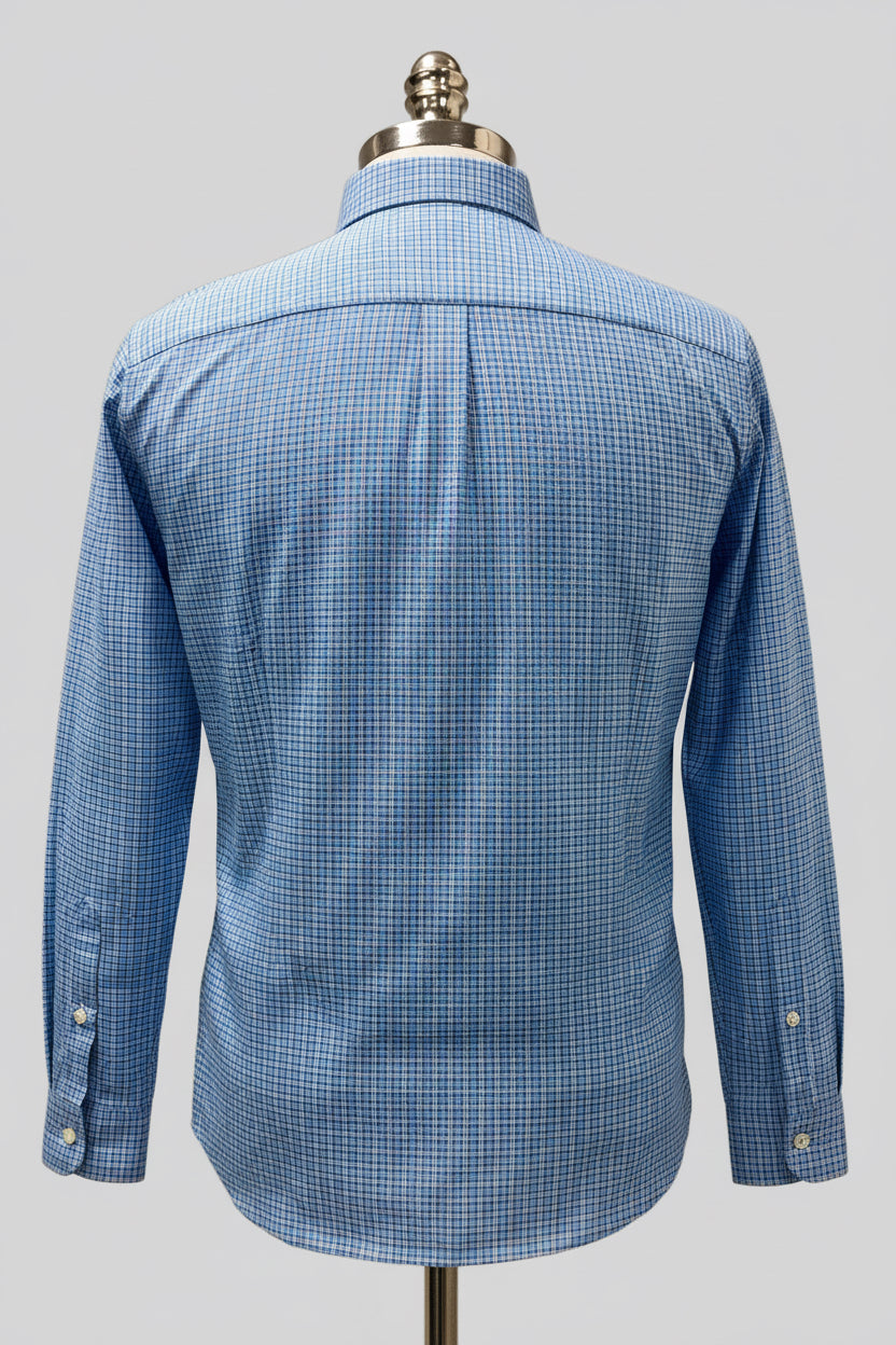 Camisa de niño Vineyard Vines 🐳 Performance de cuadros en color rosado y celeste Talla L Entalle Regular