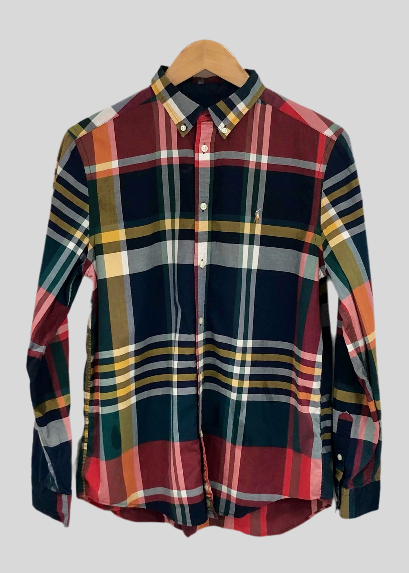 Camisa de niño Polo Ralph Lauren 🏇🏼 color patron de cuadros en rojo, verde, amarillo y blanco Talla XL (18-20) Entalle Regular