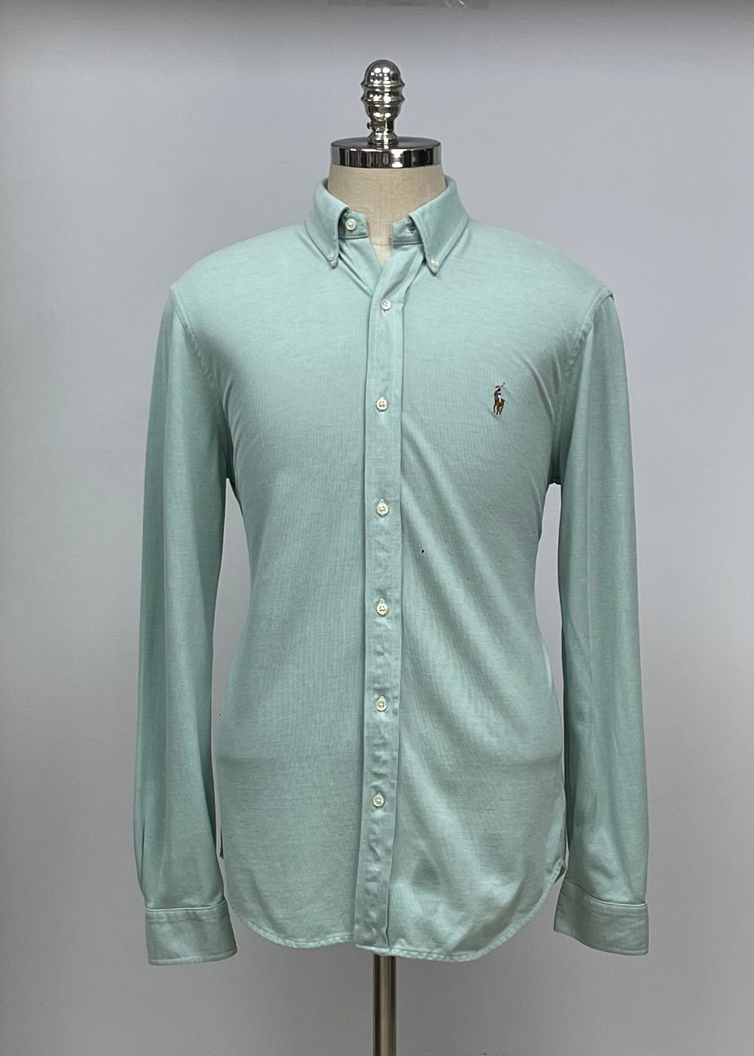 Camisa Polo Ralph Lauren 🏇🏼 Tela camiseta (Featherweight Mesh) en color verde menta Talla L Entalle Regular