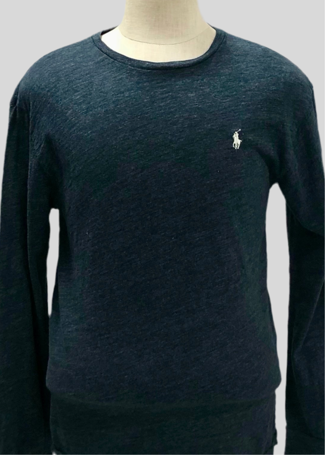 Camiseta cuello redondo Polo Ralph Lauren 🏇🏼 color azul navy manga larga Talla M Entalle Regular