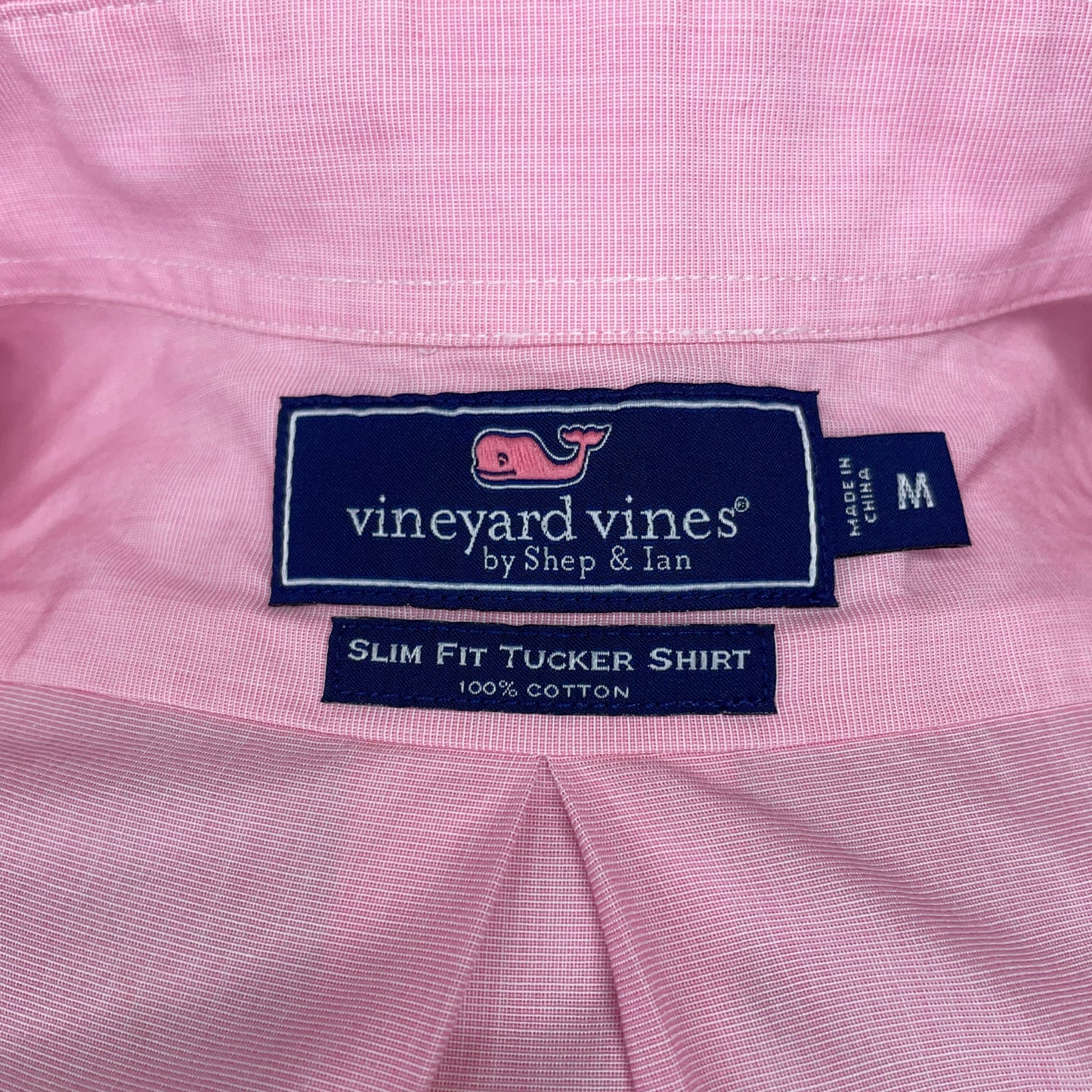 Camisa de cuadros Vineyard Vines 🐳 de ayas finas en color rosado y blanco Talla M Entalle Slim Fit