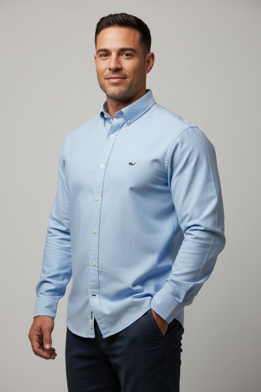 Camisa de botones Vineyard Vines 🐳 en color celeste Talla L Entalle Clásico
