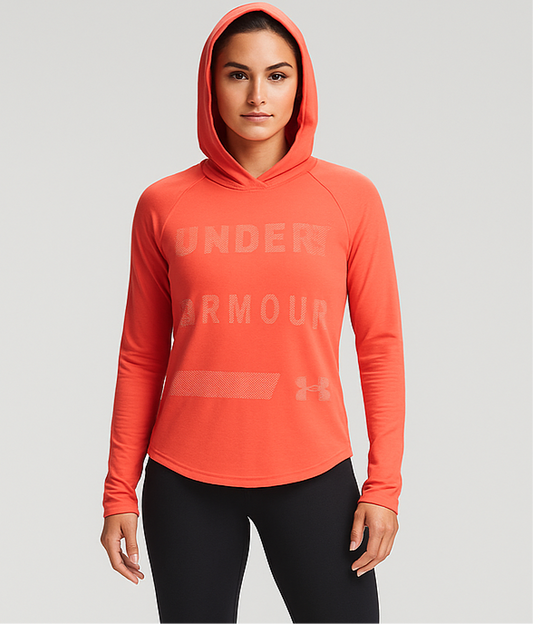 Sudadera Hoodie de mujer Under Armour 🏋🏽 color naranja neon Talla XS