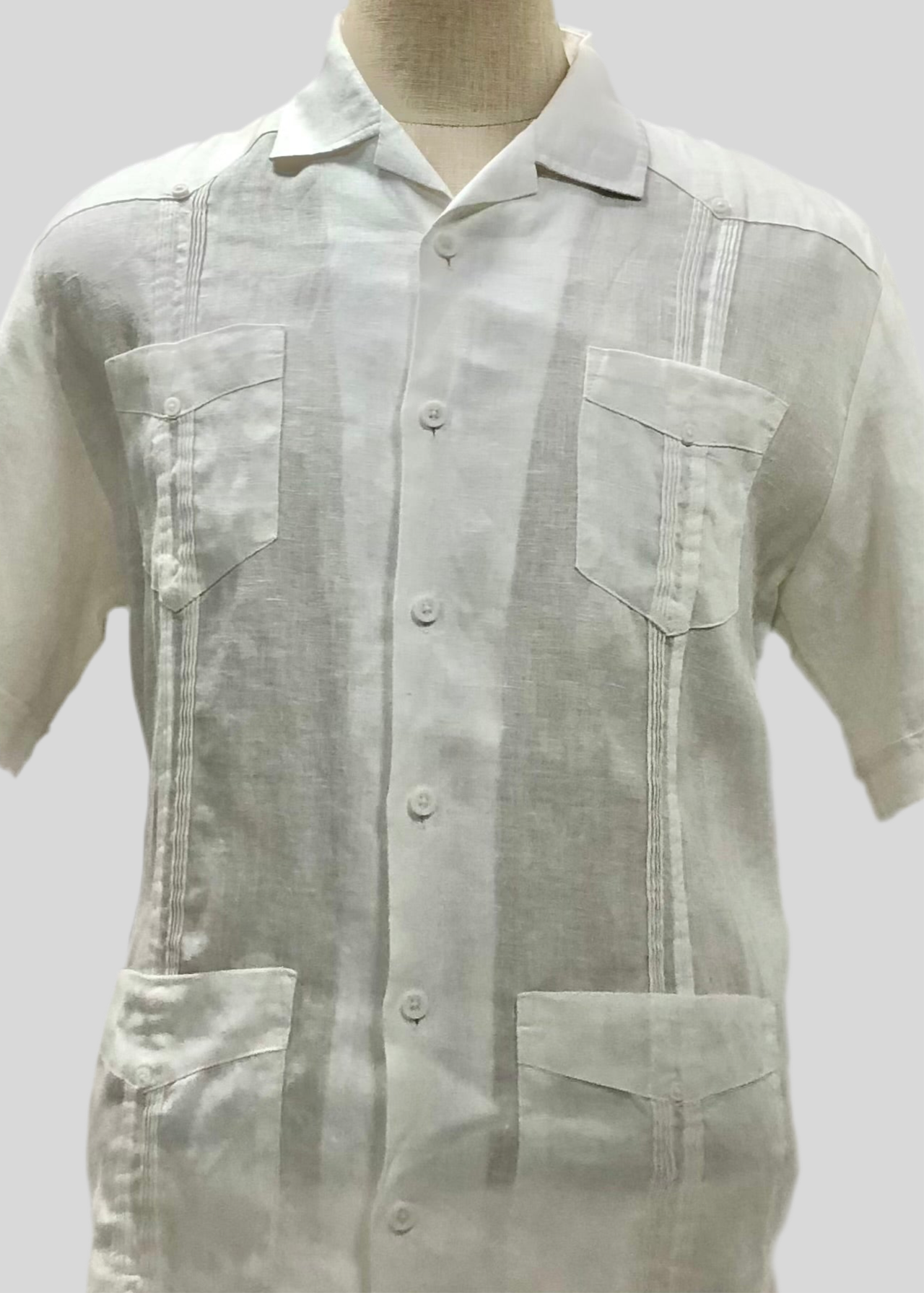 Camisa de botones Cubavera 🌴 de Lino en color blanco Talla M Entalle Clásico