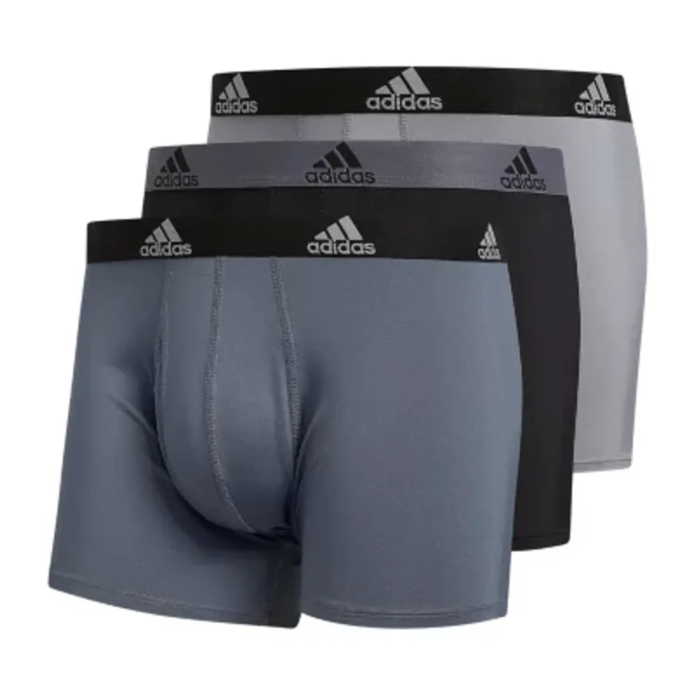Combo de 3 Boxers Briefs Adidas Tela Performance color Negro y gris Talla XL