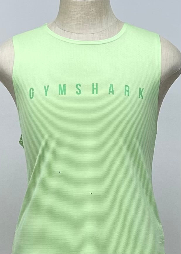 Camiseta de entrenamiento sin mangas Gymshark 🏋🏽 color verde claro y logo en verde Talla S