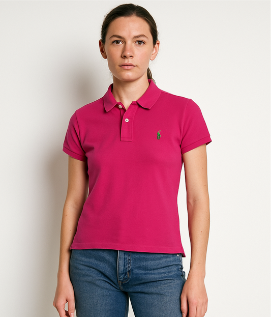 Camiseta de mujer Polo Ralph Lauren 🏇🏼 color rosado intenso Talla XS Entalle Clásico
