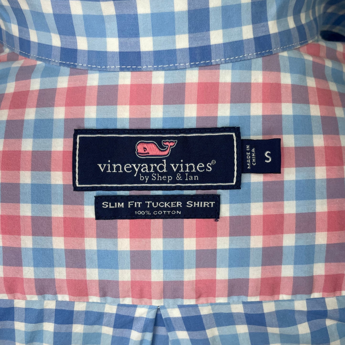 Camisa Vineyard Vines 🐳 de cuadros gingham multicolor Talla S Entalle Slim Fit