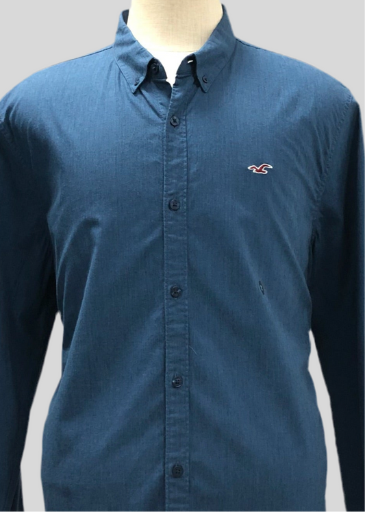 Camisa de botones Hollister 🦅 Denim en color azul navy Talla XL Entalle Regular