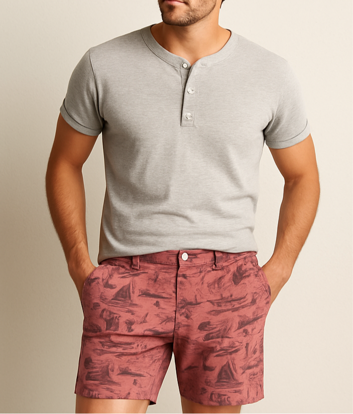 Short Casual Polo Ralph Lauren Color rosado magenta con diseño de Veleros Talla 35 (L)