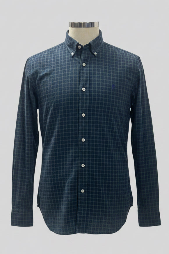 Camisa Polo Ralph Lauren 🏇🏼 de cuadros verde oscuro y azul navy Talla L Entalle Regular