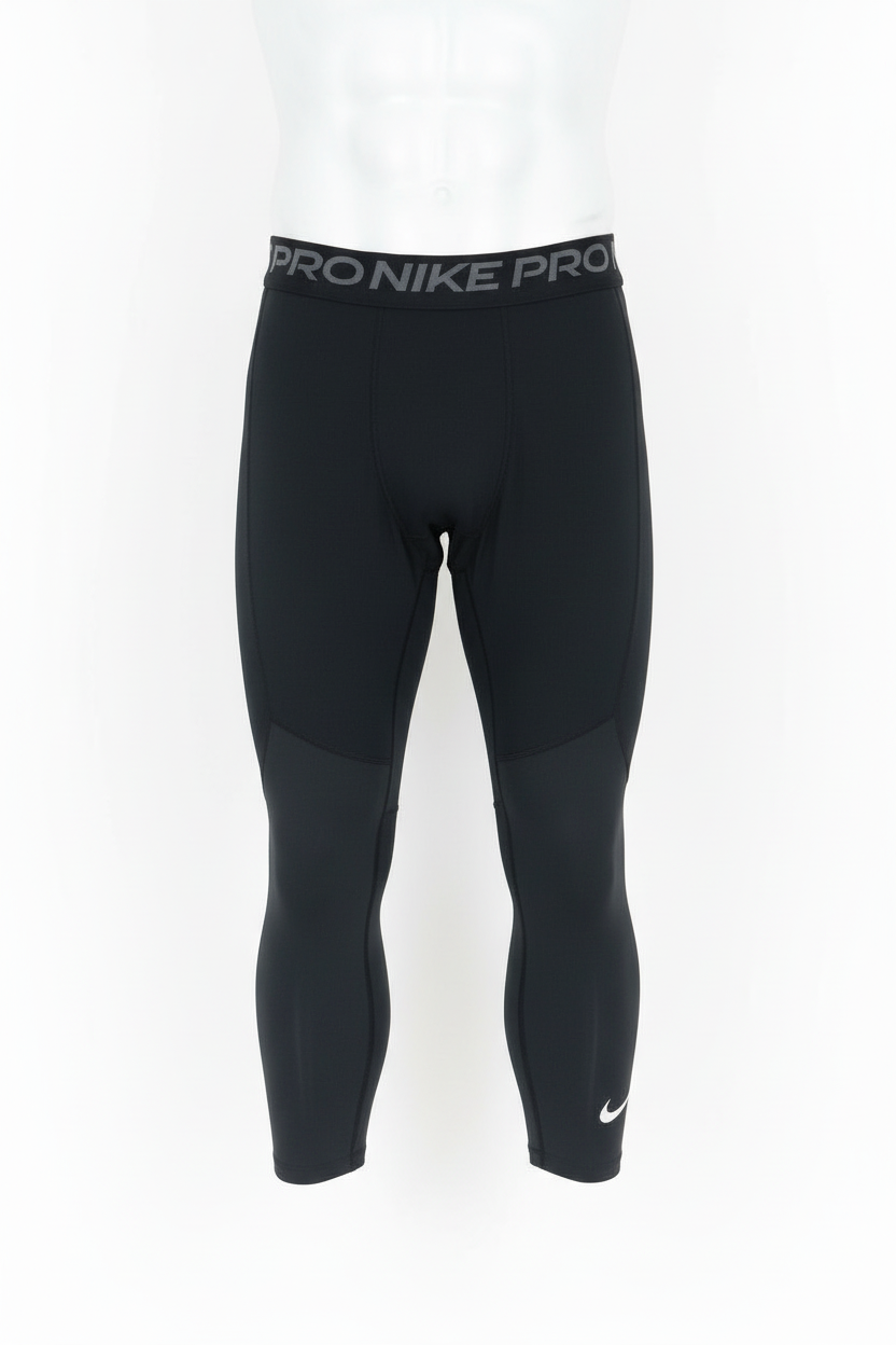 Malla de entrenamiento licra Nike ✔️ Pro Dri-FIT de 3/4 de largo para hombre en Color negro cintura gris Talla M