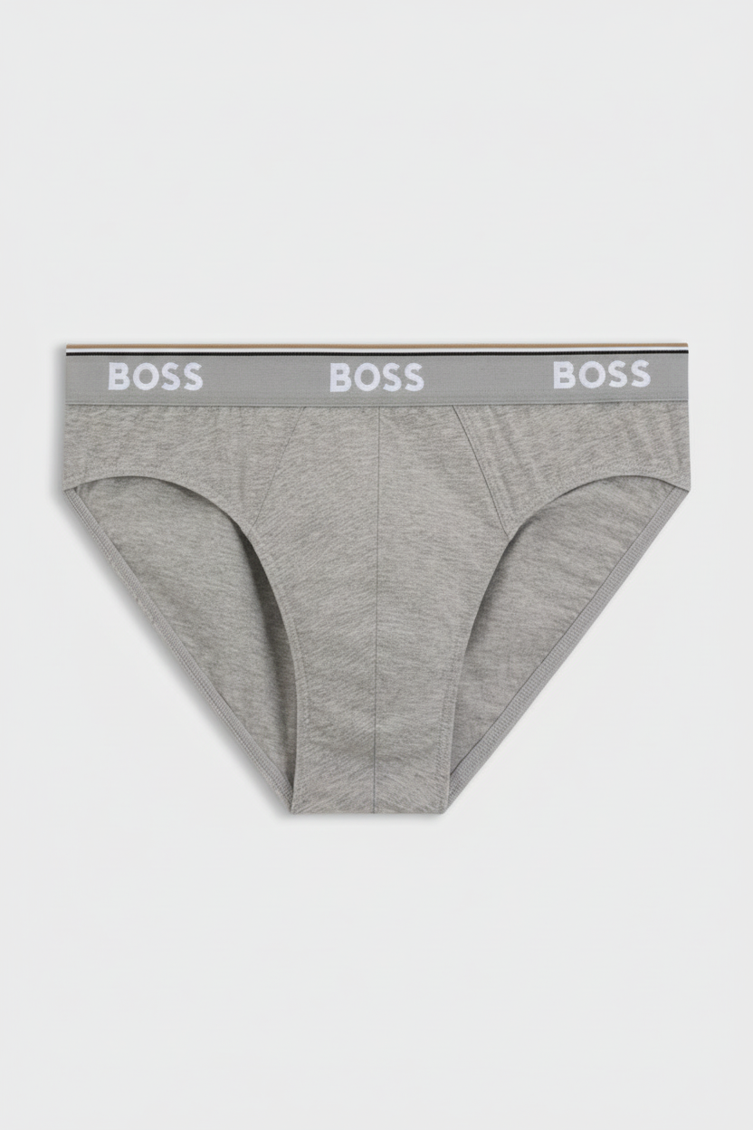 Paquete de 3 Calzoncillos a la cintura Hugo Boss 🇩🇪 - Tela algodon stretch en color negro y gris Talla S