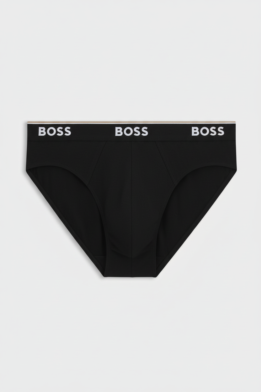 Paquete de 3 Calzoncillos a la cintura Hugo Boss 🇩🇪 - Tela algodon stretch en color negro y gris Talla S