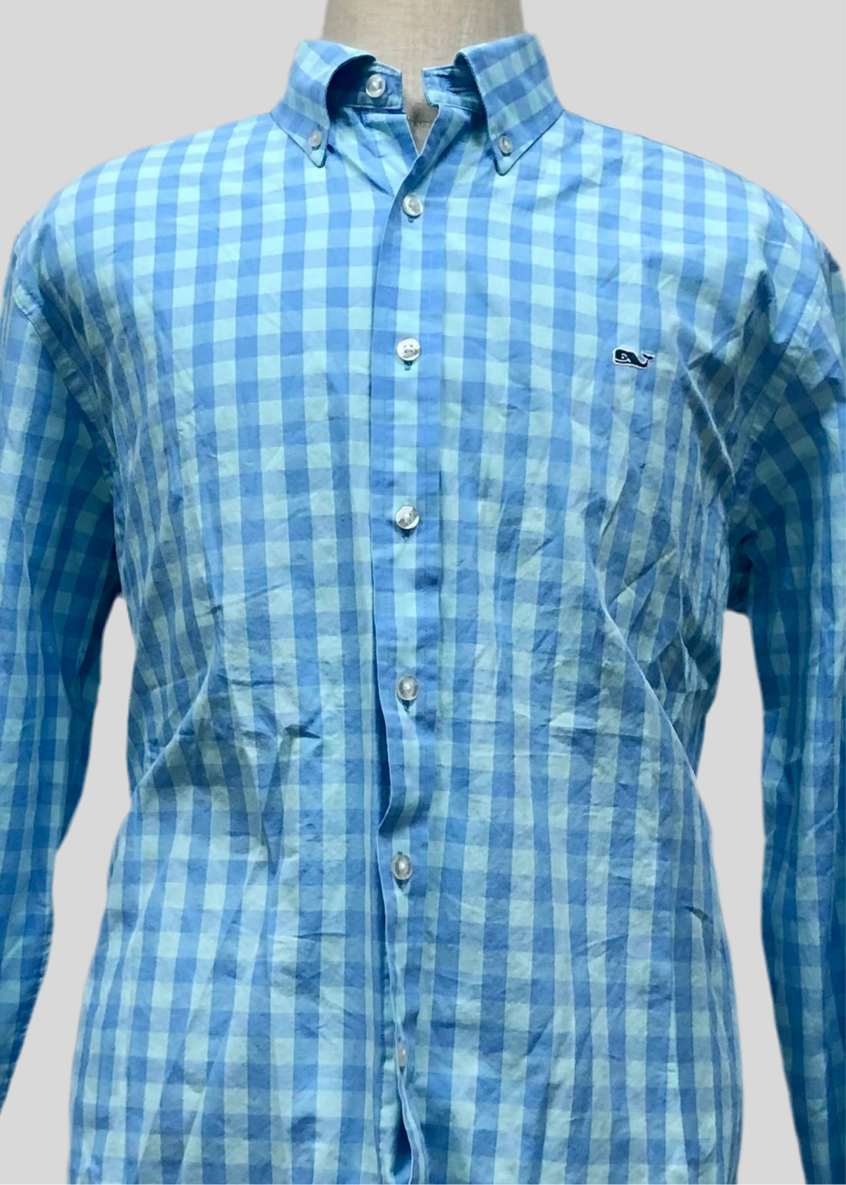 Camisa de botones Vineyard Vines 🐳 de cuadros en color turquesa y celeste Talla XS Entalle Slim Fit