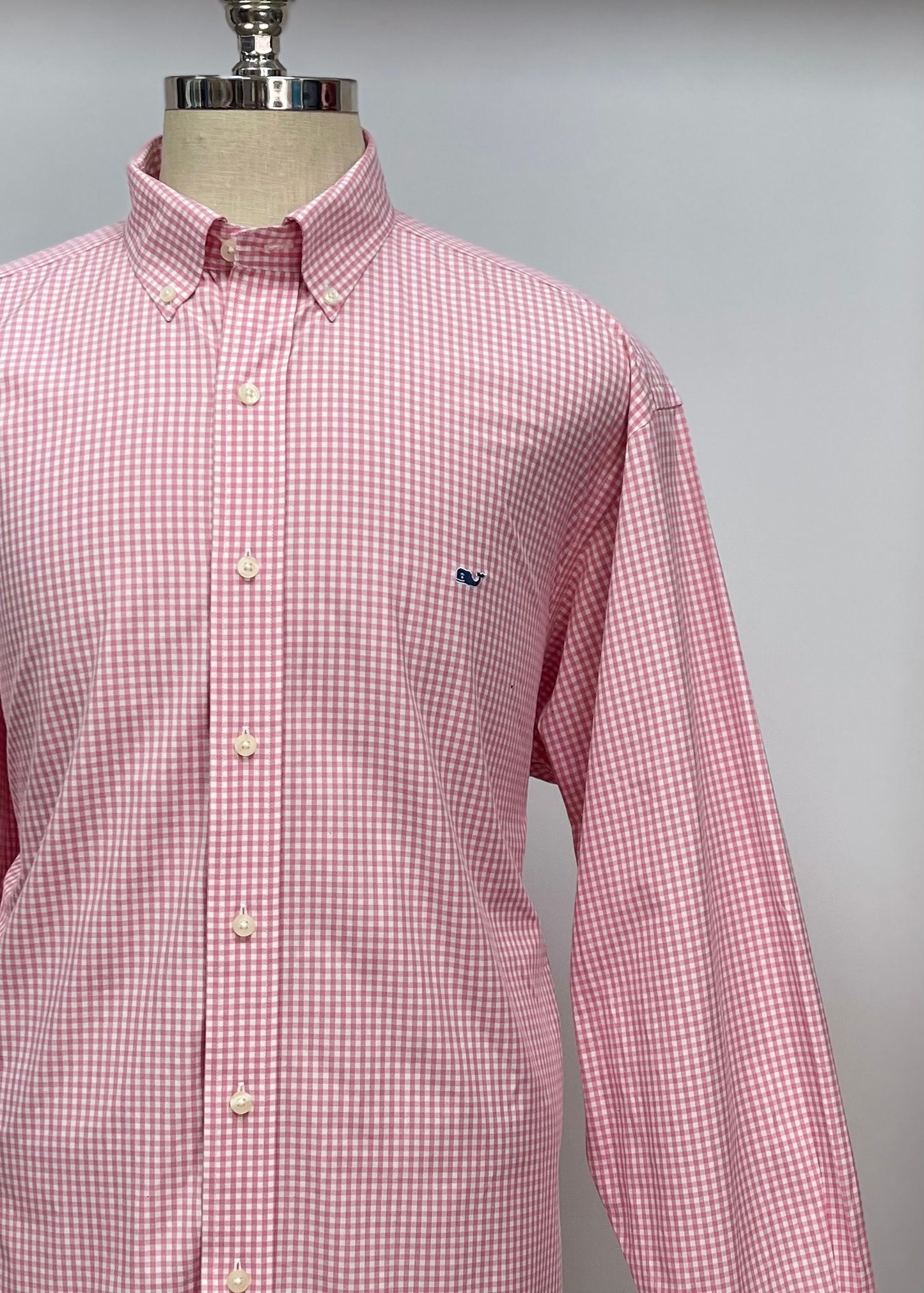 Camisa de cuadros Vineyard Vines 🐳 de cuadros gingham en color rosado y blanco Talla XXL Entalle Regular