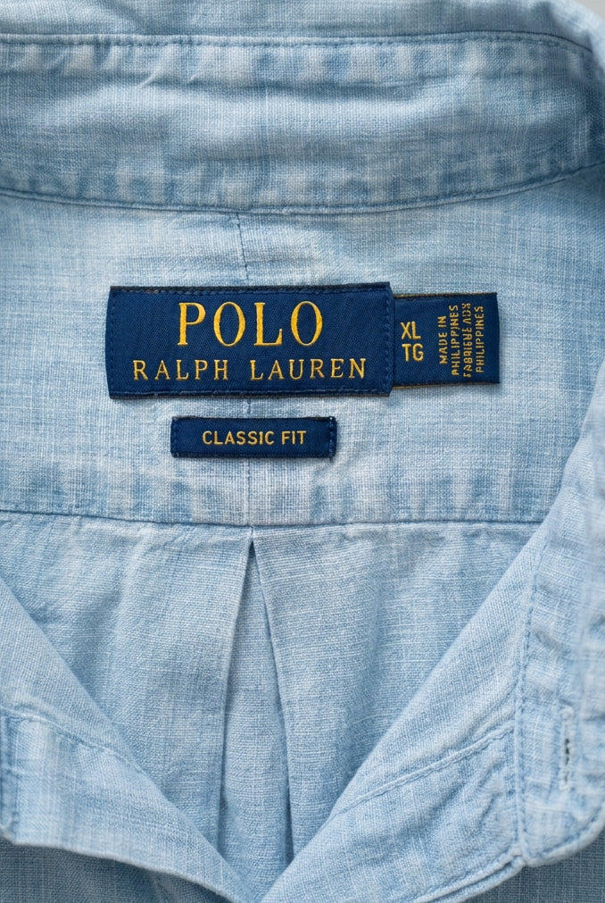 Camisa de botones Polo Ralph Lauren 🏇🏼 de jeans en color Celeste Talla XL Entalle Clásico (ver descripción)