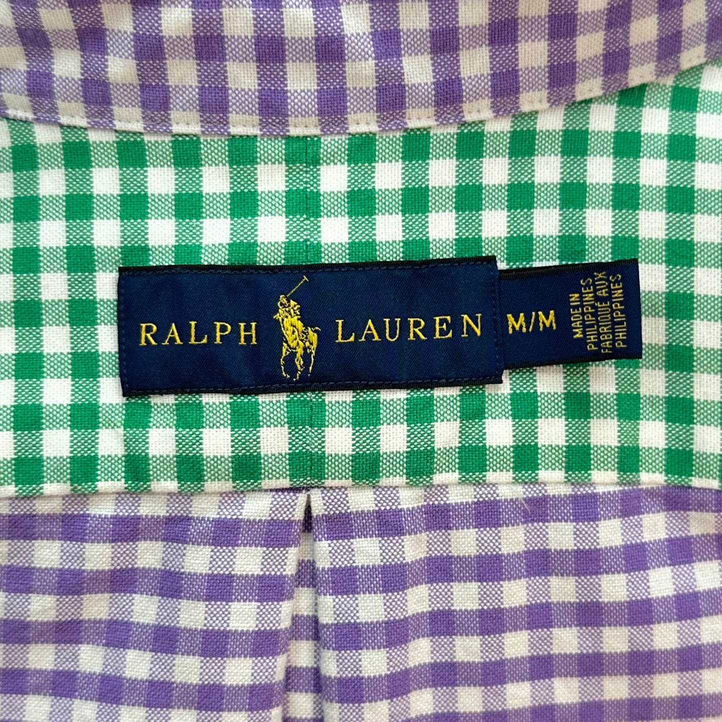 Camisa de botones Polo Ralph Lauren 🏇🏼 Oxford de cuadros gingham multicolor Talla M Entalle Regular