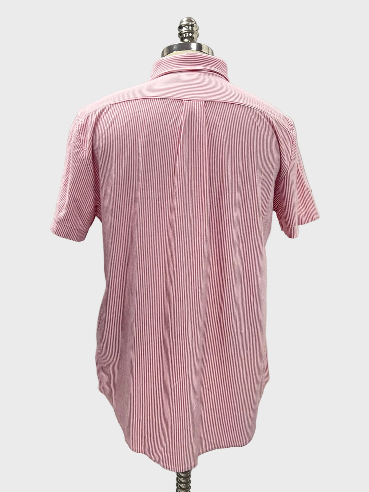 Camisa de botones Brooks Brothers 🐏 Tela camiseta de rayas en color rojo y blanco Talla M Entalle Regular