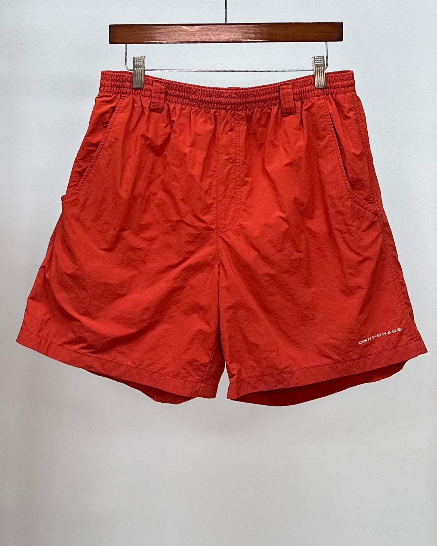 Short de baño Columbia, color rojo naranja, talla M