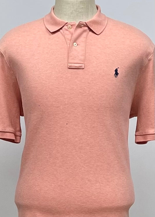 Camiseta Polo Ralph Lauren 🏇🏼 color naranja claro y logo azul navy Talla L Entalle Clásico