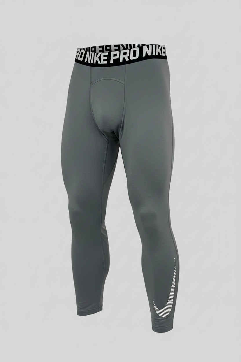 Malla de entrenamiento licra Nike ✔️ Pro Dri-FIT de 3/4 de largo para hombre en Color gris y cintura en negro Talla L
