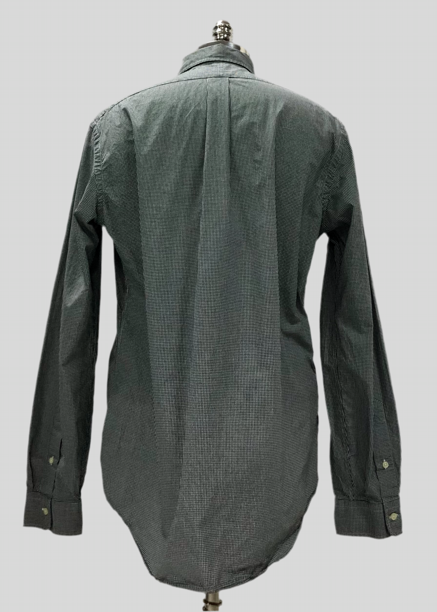 Camisa Polo Ralph Lauren 🏇🏼 con patron de cuadros finos negro y blanco Talla L Entalle Clásico