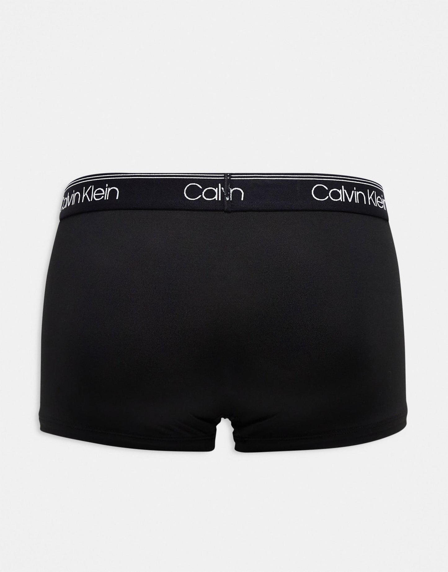 Paquete de 3 Calzoncillos tipo Boxer Calvin Klein de Microfibra Stretch en negro con cintura en dorado, blanco y negro - Tela ligera en Talla XL