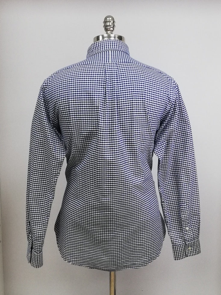Camisa Polo Ralph Lauren 🏇🏼 con patron de cuadros gingham azul y blanco Talla L Entalle Custom Fit