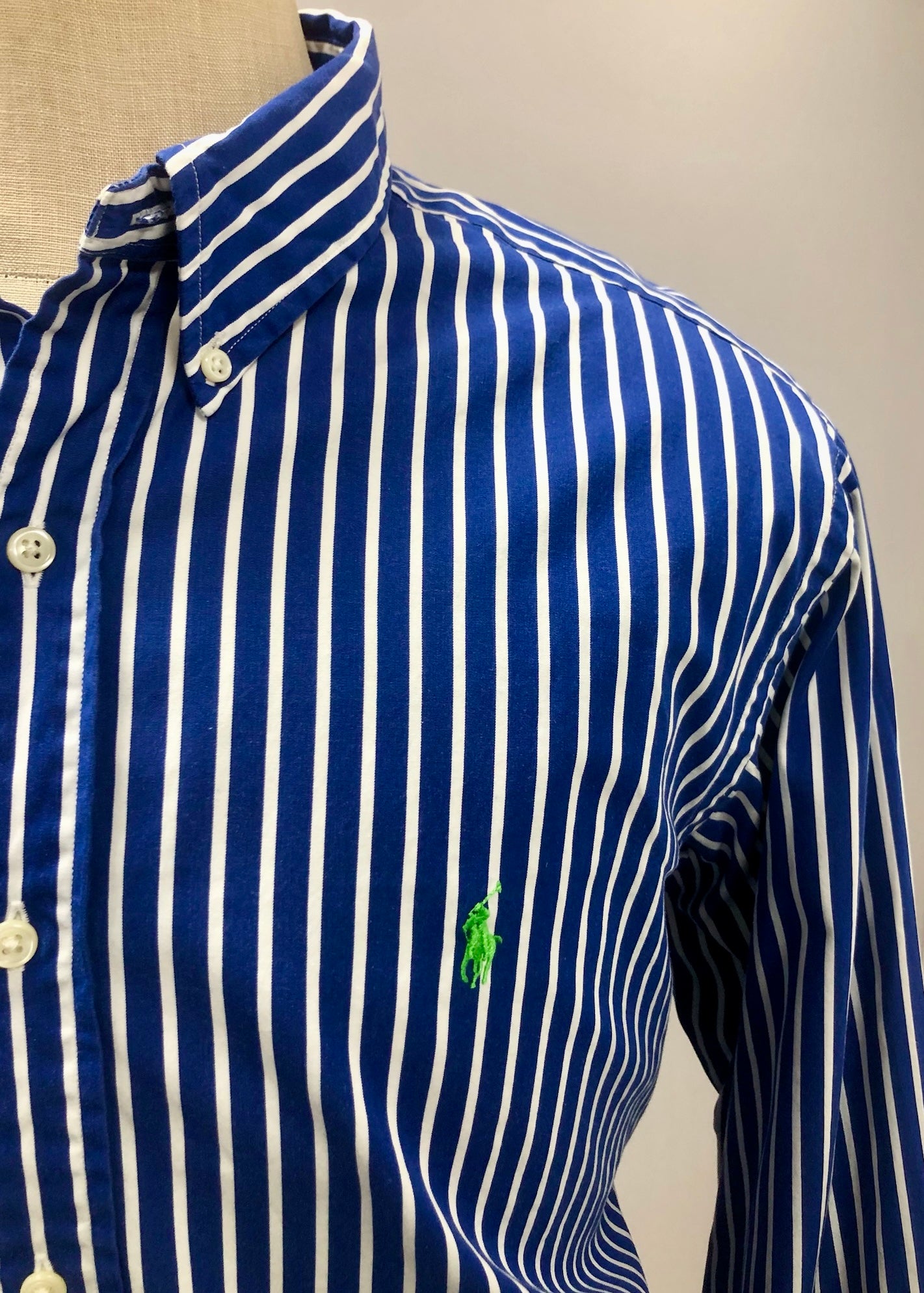 Camisa de botones Polo Ralph Lauren 🏇🏼 color azul de rayas en color Blanco Talla XL Entalle Clásico