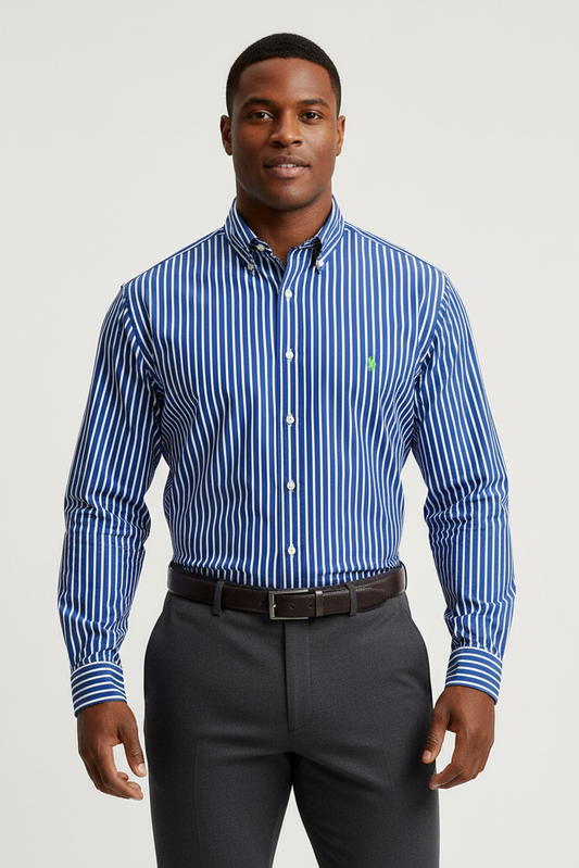 Camisa de botones Polo Ralph Lauren 🏇🏼 color azul de rayas en color Blanco Talla XL Entalle Clásico