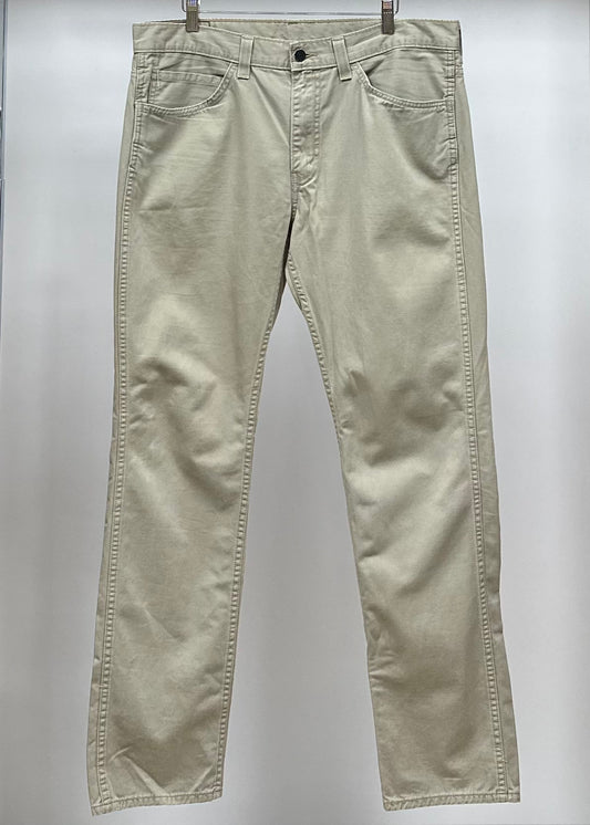 Pantalon casual color crema Levis Strauss Talla 36x32 Corte Slim Fit Stretch