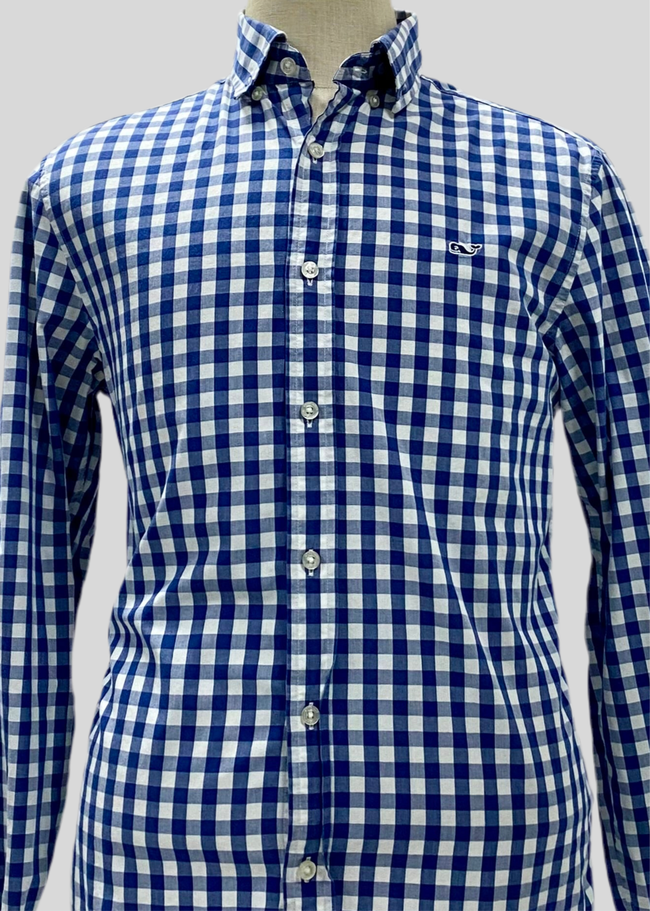 Camisa Vineyard Vines 🐳 con patron cuadros en color azul y blanco Talla M Entalle Regular