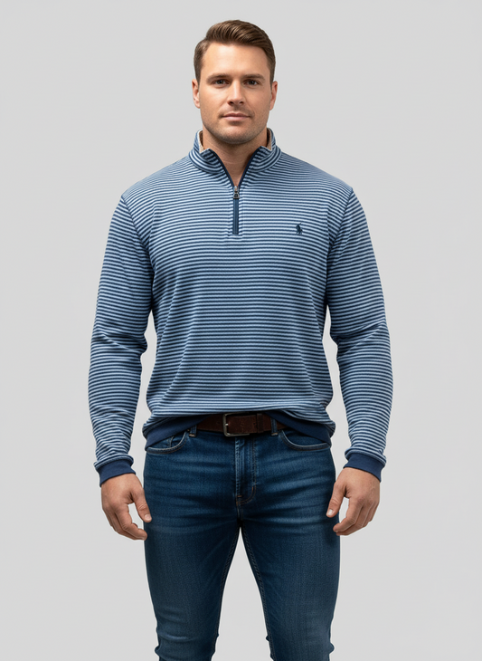 Sueter Jersey Polo Ralph Lauren 🏇🏼 de rayas en color celeste y azul Talla L