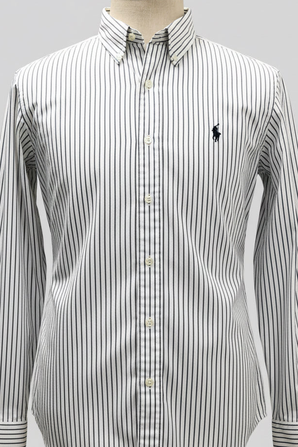 Camisa de botones Polo Ralph Lauren 🏇🏼 color blanco de rayas en negro Talla M Entalle Regular