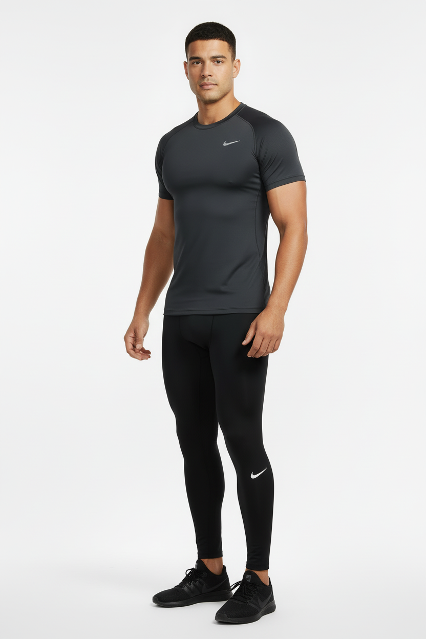 Malla de entrenamiento licra Nike ✔️ Pro Dri-FIT para hombre en Color negro cintura gris Talla S