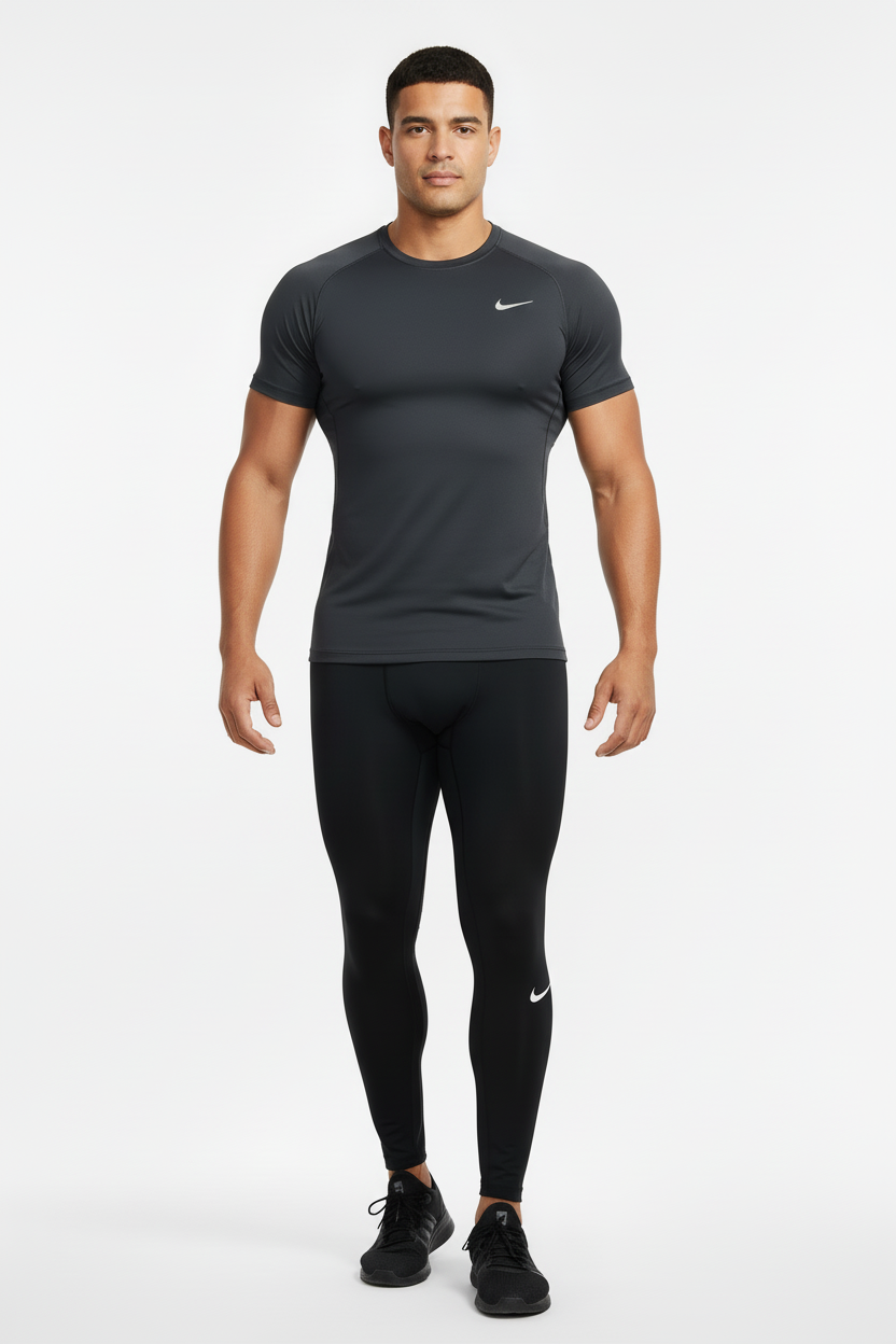 Malla de entrenamiento licra Nike ✔️ Pro Dri-FIT para hombre en Color negro cintura gris Talla S