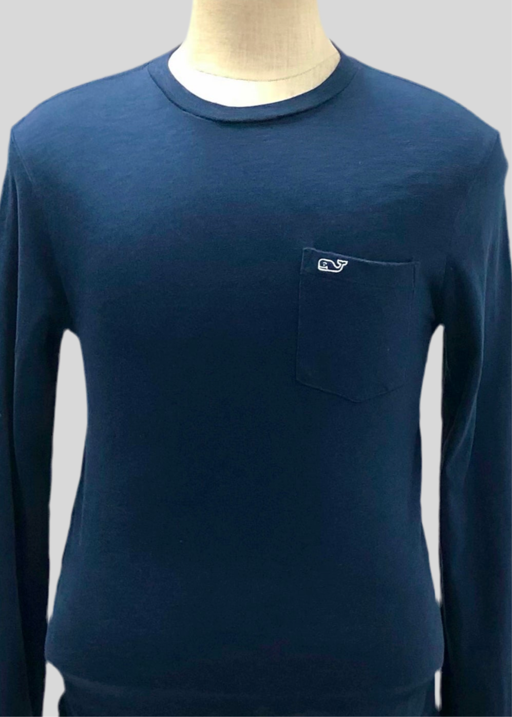 Camiseta cuello redondo Vineyard Vines 🐳 color azul navy manga larga Talla S