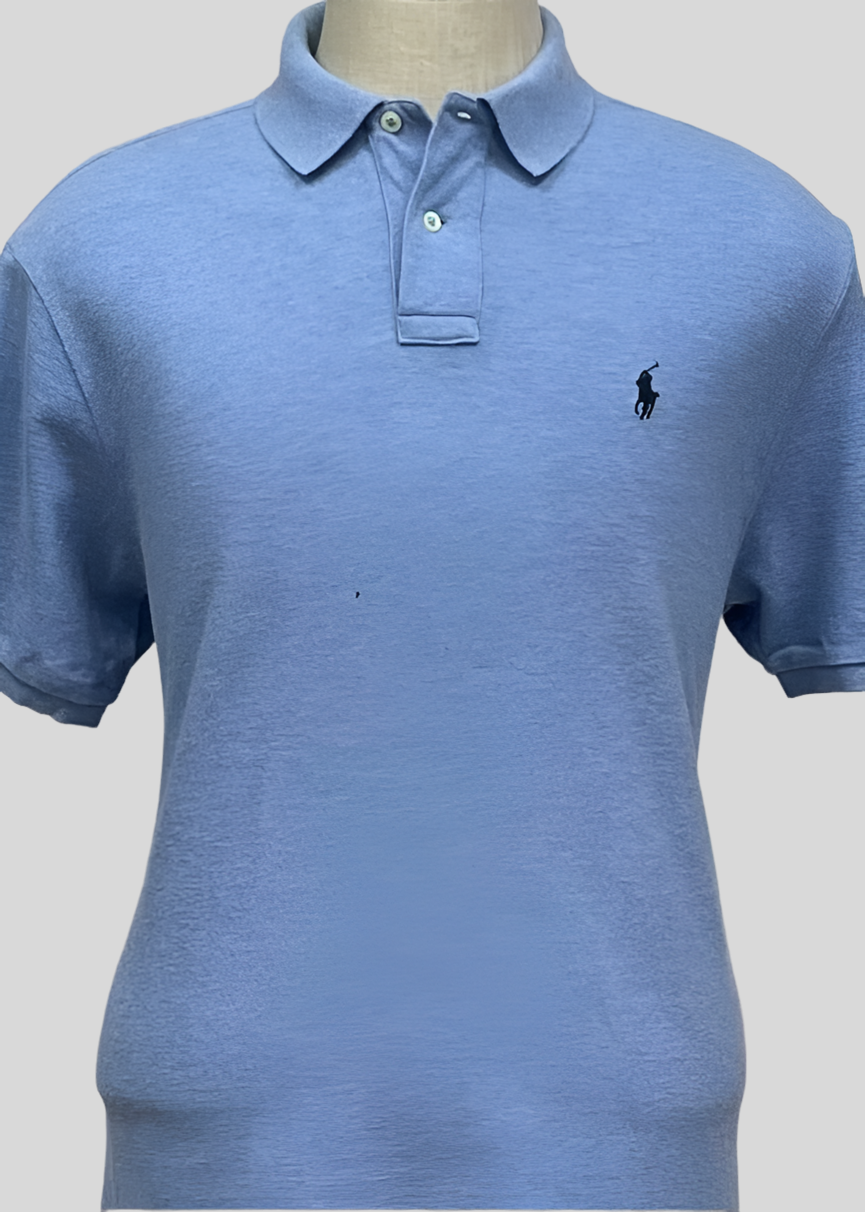 Camiseta Polo Ralph Lauren 🏇🏼color celeste Talla XL Entalle Custom Slim Fit