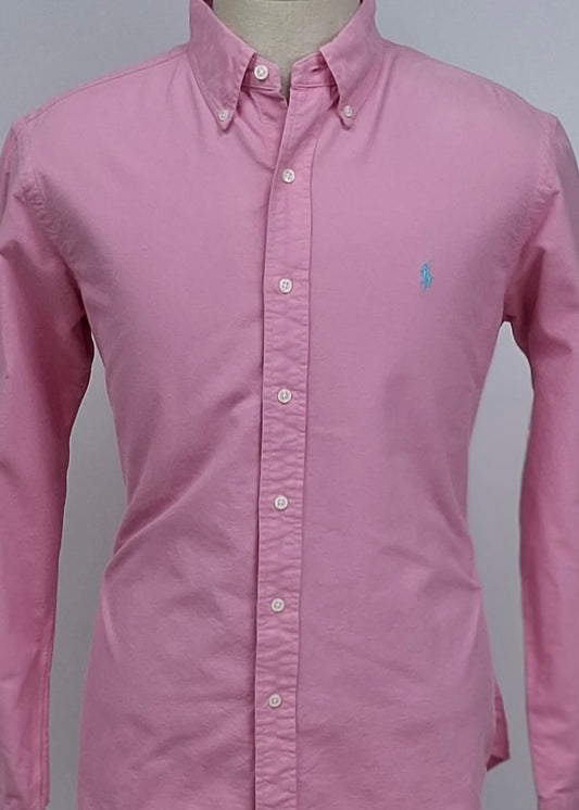 Camisa de botones Polo Ralph Lauren 🏇🏼 Oxford en color rosado intenso Talla L Entalle Regular (ver descripción)