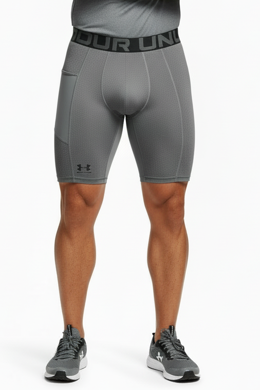 Short Deportivo de compresión Under Armour 🏋🏼‍♂️ Baselayer Tela performance color gris y negro talla M