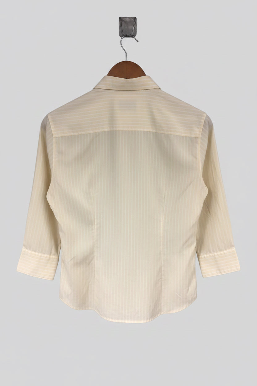 Camisa de mujer Brooks Brothers 🐑 de rayas en color amarillo y blanco Talla S Entalle Regular (ver descripción)