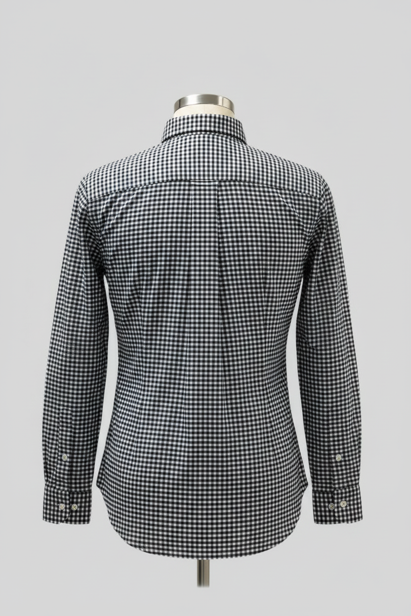 Camisa de botones Polo Ralph Lauren 🏇🏼 de cuadros gingham azul navy y blanco Talla M Entalle Custom Fit (ver descripción)