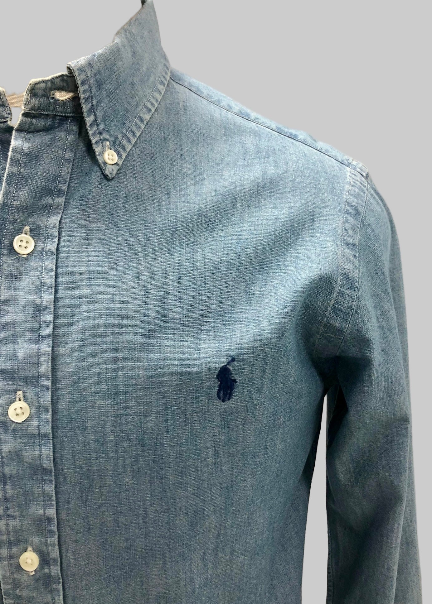Camisa de botones Polo Ralph Lauren 🏇🏼 De jeans en color celeste Talla M Entalle Slim Fit