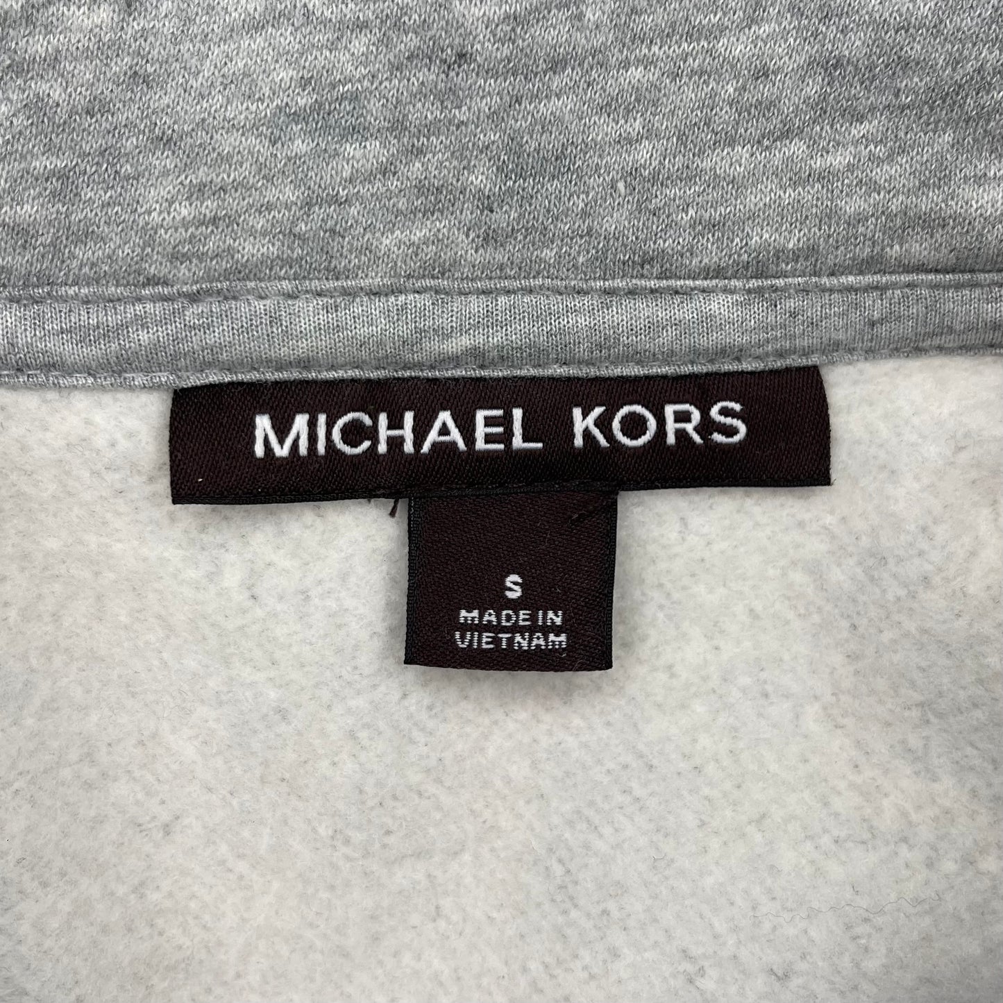 Sueter Jersey Michael Kors color gris claro con logo negro Talla S