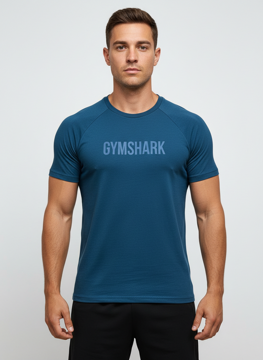 Camiseta de entrenamiento cuello redondo Gymshark 🏋🏽 color azul indigo manga corta Talla M