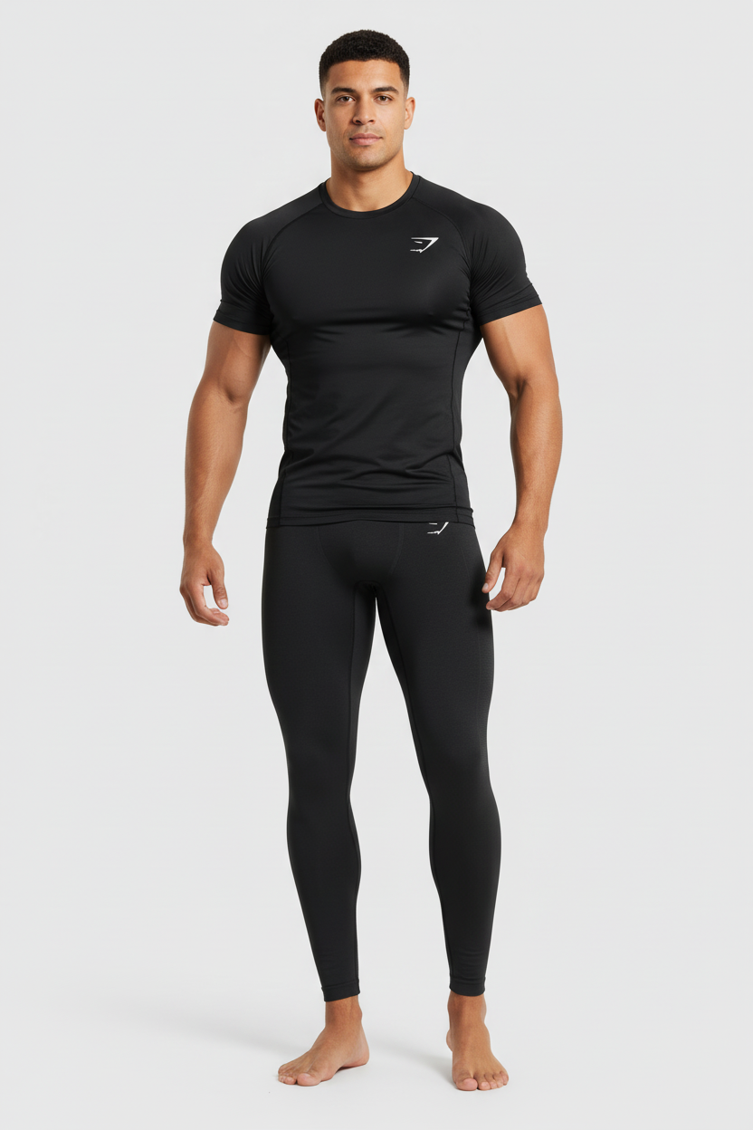 Malla de entrenamiento Gymshark 🏋🏽 para hombre en Color negro y logo en blanco Talla L