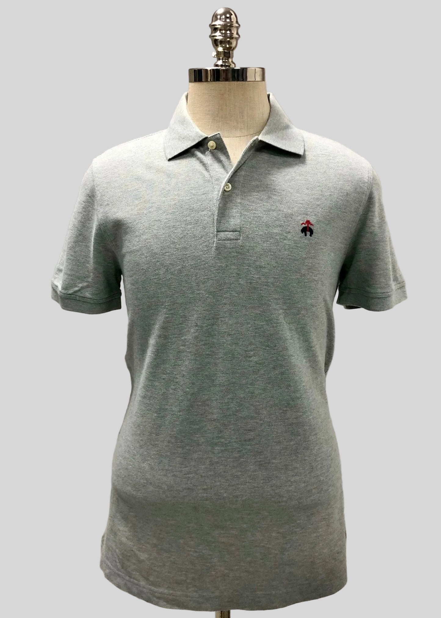 Camiseta Polo Brooks Brothers 🐑 color gris claro Talla M Entalle Slim Fit
